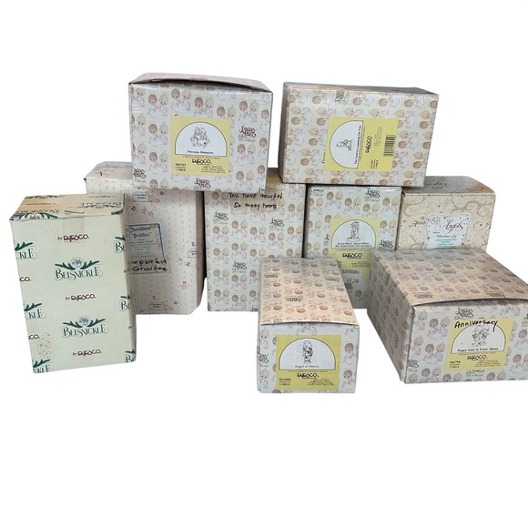 Precious Moments Figurines Lot 9 total Grandparents Reading Bible Angel Waterin - Picture 2 of 10